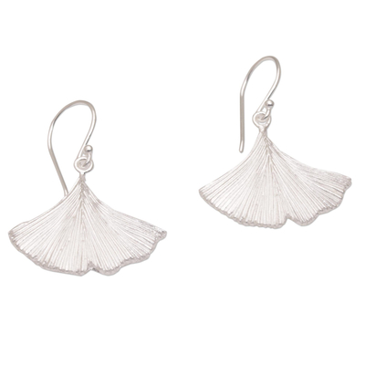 Sterling silver dangle earrings, 'Petalside' - 925 Sterling Silver Flower Petal Dangle Earrings