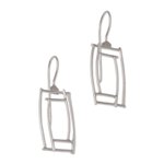 Sterling silver drop earrings, 'Abstract Windows' - Abstract Rectangular Sterling Silver Drop Earrings