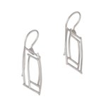 Sterling silver drop earrings, 'Abstract Windows' - Abstract Rectangular Sterling Silver Drop Earrings