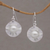 Cultured pearl dangle earrings, 'Lily Pad Glow' - Cultured Pearl and Brushed Sterling Silver Earrings