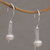 Cultured pearl drop earrings, 'Subtle Finesse' - Contemporary Drop Earrings with White Cultured Pearls thumbail