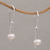 Cultured pearl drop earrings, 'Subtle Finesse' - Contemporary Drop Earrings with White Cultured Pearls (image 2b) thumbail
