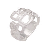 Sterling silver band ring, 'Elegant Blocks' - 925 Sterling Silver Abstract Block Ring in a Brushed Finish