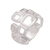 Sterling silver band ring, 'Elegant Blocks' - 925 Sterling Silver Abstract Block Ring in a Brushed Finish (image 2a) thumbail