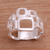 Sterling silver band ring, 'Elegant Blocks' - 925 Sterling Silver Abstract Block Ring in a Brushed Finish (image 2b) thumbail