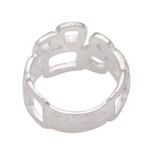Sterling silver band ring, 'Elegant Blocks' - 925 Sterling Silver Abstract Block Ring in a Brushed Finish