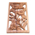 Wood relief panel, 'Hibiscus Bloom' - Hand Carved Hibiscus Flower Wood Wall Relief Panel from Bali