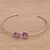 Amethyst cuff bracelet, 'Stand By Me' - Hammered Sterling Silver Cuff Bracelet with Amethysts (image 2b) thumbail