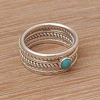 Sterling silver stacking rings, 'Alignment' (set of 5)