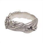 Sterling silver band ring, 'Ape Pose' - Sterling Silver Monkey Band Ring from Indonesia