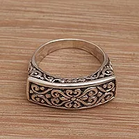 Sterling silver cocktail ring, Ancient Signet