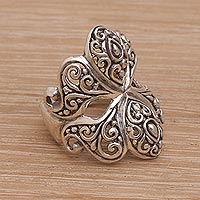 Featured review for Sterling silver cocktail ring, Butterfly Glory