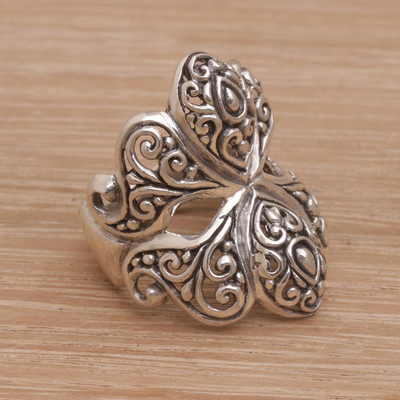 Sterling silver cocktail ring, Butterfly Glory