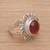 Carnelian cocktail ring, 'Light Of The Universe' - Sun Themed Carnelian and Sterling Silver Cocktail Ring