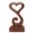 estatuilla de madera - Estatuilla de corazón abierto de madera de suar hecha a mano decoración del hogar