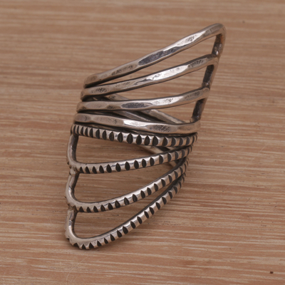 Sterling silver cocktail ring, Opposing Forces