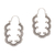 Sterling silver hoop earrings, 'Breadfruit Leaves' - Balinese Leaf Motif Sterling Silver Hoop Earrings (image 2a) thumbail