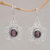 Garnet dangle earrings, 'Flowering Maiden' - Indonesian Garnet and Sterling Silver Dangle Earrings