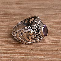 Featured review for Gold-accented amethyst cocktail ring, Faithful Bloom