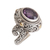 Gold accented amethyst cocktail ring, 'Peaceful Amethyst' - Handmade 925 Sterling Silver Gold Plated Amethyst Ring (image 2a) thumbail