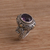 Gold accented amethyst cocktail ring, 'Peaceful Amethyst' - Handmade 925 Sterling Silver Gold Plated Amethyst Ring (image 2b) thumbail