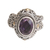 Gold accented amethyst cocktail ring, 'Peaceful Amethyst' - Handmade 925 Sterling Silver Gold Plated Amethyst Ring (image 2d) thumbail