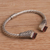Garnet cuff bracelet, 'Square Swirls' - Square Garnet and Sterling Silver Cuff Bracelet from Bali (image 2c) thumbail