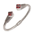 Garnet cuff bracelet, 'Square Swirls' - Square Garnet and Sterling Silver Cuff Bracelet from Bali (image 2e) thumbail