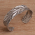 Sterling silver cuff bracelet, 'Flawless Leaves' - Leaf Motif Sterling Silver Cuff Bracelet from Bali thumbail