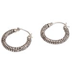 Sterling silver hoop earrings, 'Lightweight Feeling' - Artisan Crafted Sterling Silver Hoop Earrings from Bali