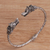 Sterling silver cuff bracelet, 'Dragon Siblings' - Dragon-Themed Sterling Silver Cuff Bracelet from Bali (image 2) thumbail