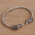 Sterling silver cuff bracelet, 'Dragon Siblings' - Dragon-Themed Sterling Silver Cuff Bracelet from Bali (image 2b) thumbail