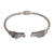 Sterling silver cuff bracelet, 'Dragon Siblings' - Dragon-Themed Sterling Silver Cuff Bracelet from Bali