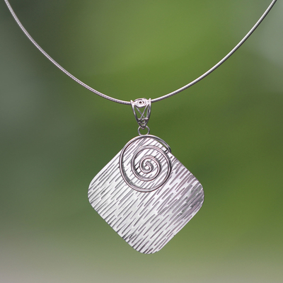 Sterling silver pendant necklace, Summer Spiral