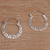 Sterling silver hoop earrings, 'Half Time' - Handmade Indonesian 925 Sterling Silver Horseshoe Earrings thumbail