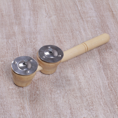 Schlaginstrument aus Holz - Handgefertigtes Hand-Percussion-Tamburin