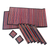 Tischwäscheset aus Bambus und Baumwolle, (6er-Set) - Rot-blau gestreiftes Tischset aus Bambus und Baumwolle für 6 Personen