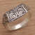 Sterling silver signet ring, 'Temple Entrance' - Handmade 925 Sterling Silver Engraved Balinese Temple Ring (image 2b) thumbail