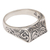 Sterling silver signet ring, 'Temple Entrance' - Handmade 925 Sterling Silver Engraved Balinese Temple Ring (image 2f) thumbail