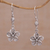 Sterling silver dangle earrings, 'Solitary Jepun' - Handmade 925 Sterling Silver Floral Earrings Indonesia (image 2) thumbail