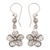 Sterling silver dangle earrings, 'Solitary Jepun' - Handmade 925 Sterling Silver Floral Earrings Indonesia