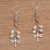 Cultured pearl dangle earrings, 'Island Dragonflies' - Handcrafted Balinese 925 Silver and Cultured Pearl Earrings (image 2b) thumbail