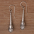 Sterling silver dangle earrings, 'Hanging Petals' - Artisan Hand Crafted 925 Sterling Silver Daisy Drop Earrings (image 2b) thumbail