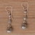 Sterling silver dangle earrings, 'Forest Orbs' - Indonesian Artisan Handmade 925 Sterling Silver Orb Earrings (image 2b) thumbail