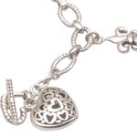 Sterling silver charm bracelet, 'Last Love' - Handmade 925 Sterling Silver Pendant Bracelet Heart
