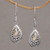 Aretes colgantes de plata esterlina con detalles dorados - Pendientes Artesanales de Plata de Ley y Baño de Oro 18K