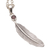 Garnet pendant necklace, 'Fleeting Feather' - Handmade 925 Sterling Silver Garnet Pendant Feather Necklace (image 2d) thumbail