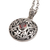 Garnet pendant necklace, 'Floral Eye in Red' - Artisan Handmade 925 Sterling Silver Garnet Pendant Necklace (image 2c) thumbail