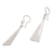 Sterling silver filigree dangle earrings, 'Lovely Angles' - Triangular Silver Filigree Dangle Earrings from Bali
