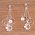 Filigran-Baumelohrringe aus Sterlingsilber, 'Circle Dimension - Sterling Silber Kette Wasserfall Kugeln Filigrane Ohrringe